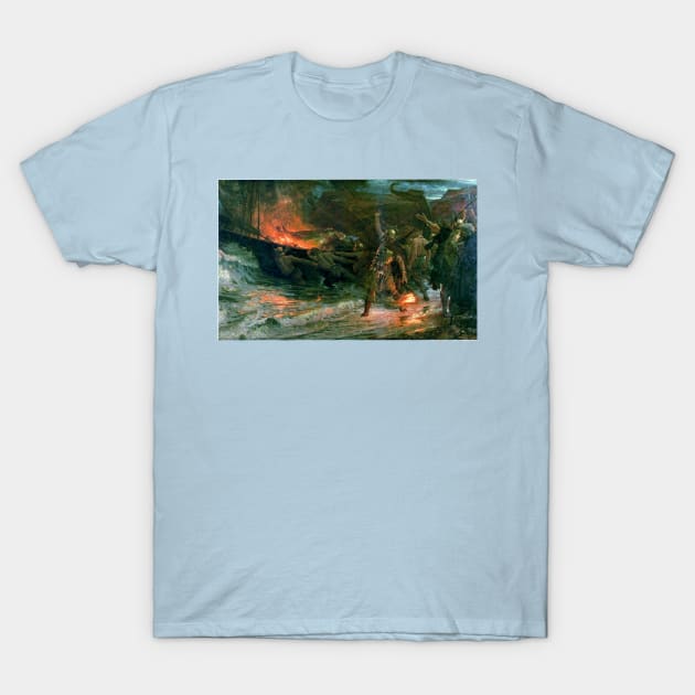 Funeral of a Viking - Frank Dicksee T-Shirt by forgottenbeauty